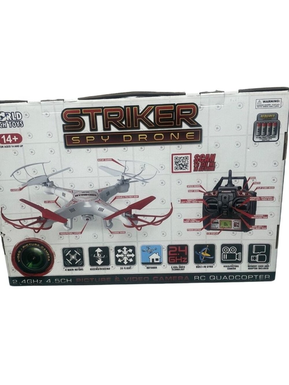 world tech toys striker spy drone 2.4ghz 4.5ch Rc Spy Drone 2.40 Ghz READ NEW